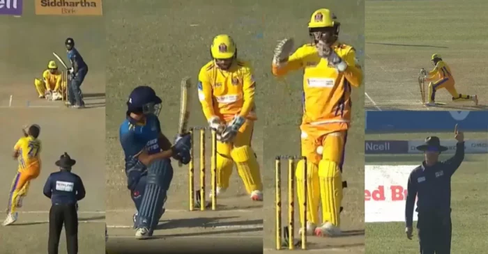 WATCH: Binod Bhandari outsmarts Bipin Sharma with a stunning stumping during NPL 2024