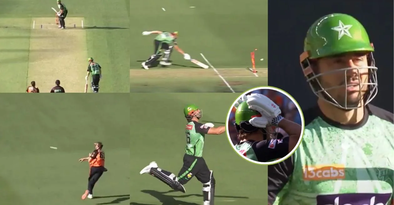 BBL|14 [WATCH]: Marcus Stoinis throws bat in anger after being run out by Andrew Tye’s incredible throw