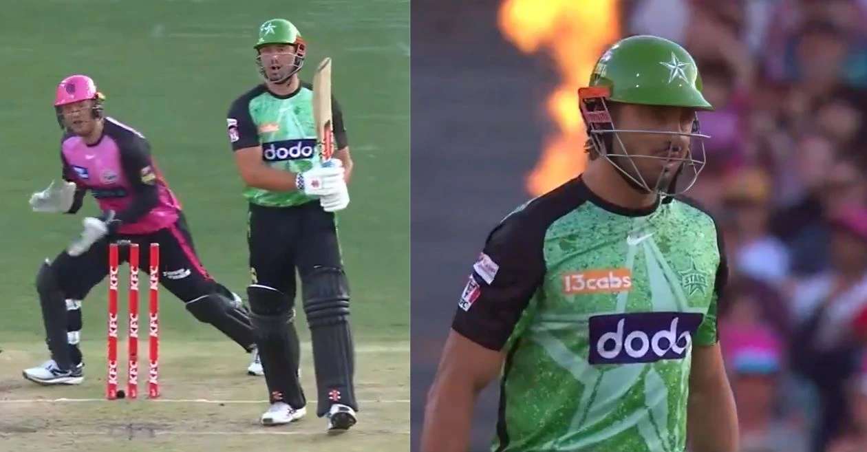 WATCH: Marcus Stoinis gets furious with himself as Todd Murphy sends him back to the pavilion early | BBL 2024-25