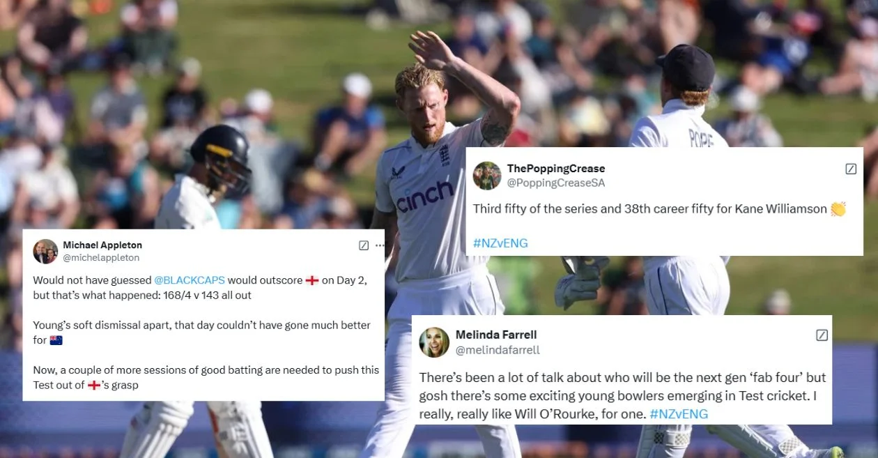 Twitter reactions: New Zealand seize control despite Ben Stokes’ late strikes for England on Day 2 of the Hamilton Test