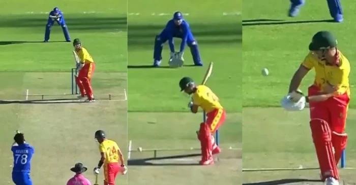 WATCH: Naveen-ul-Haq’s disastrous 13 ball over costs Afghanistan in the first T20I against Zimbabwe