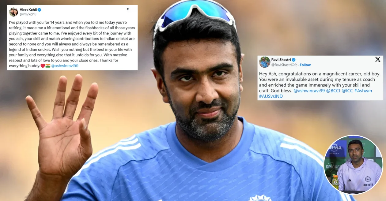 Cricketing world reacts as Ravichandran Ashwin announces his retirement from immediate effect