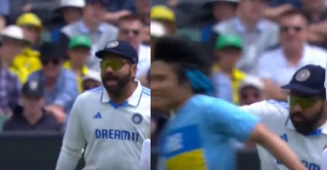 WATCH: Rohit Sharma’s frustration mounts as a pitch invader’s on-field intrusion halts play on Day 2 of the AUS vs IND Test