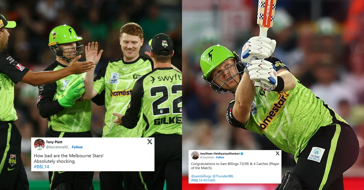 BBL|14 [Twitter reactions]: Sam Billings’ remarkable knock propels Sydney Thunders to victory over Melbourne Stars in a last-over thriller