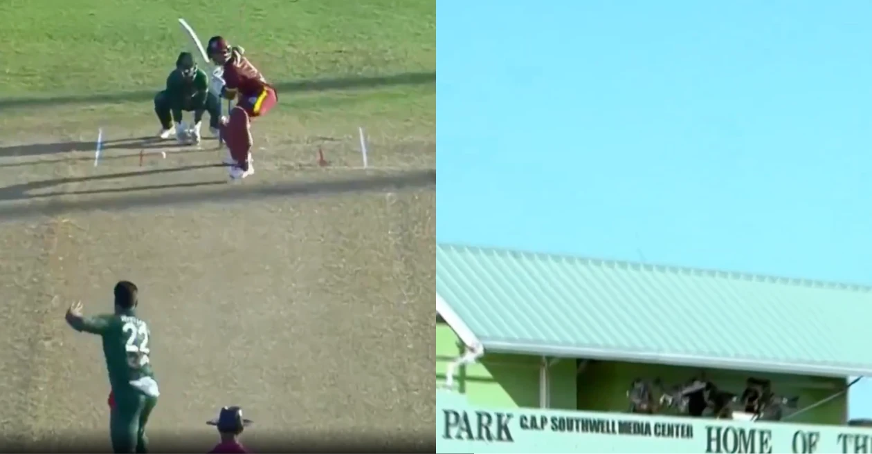 WATCH: Shai Hope smashes a roof-hitting six at Warner Park during WI vs BAN 1st ODI