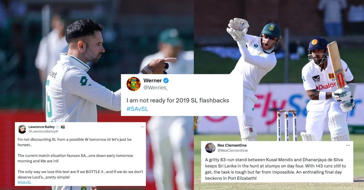 Twitter reactions: Sri Lanka’s gritty batting display keeps their series hopes alive against South Africa on Day 4 of Gqeberha Test