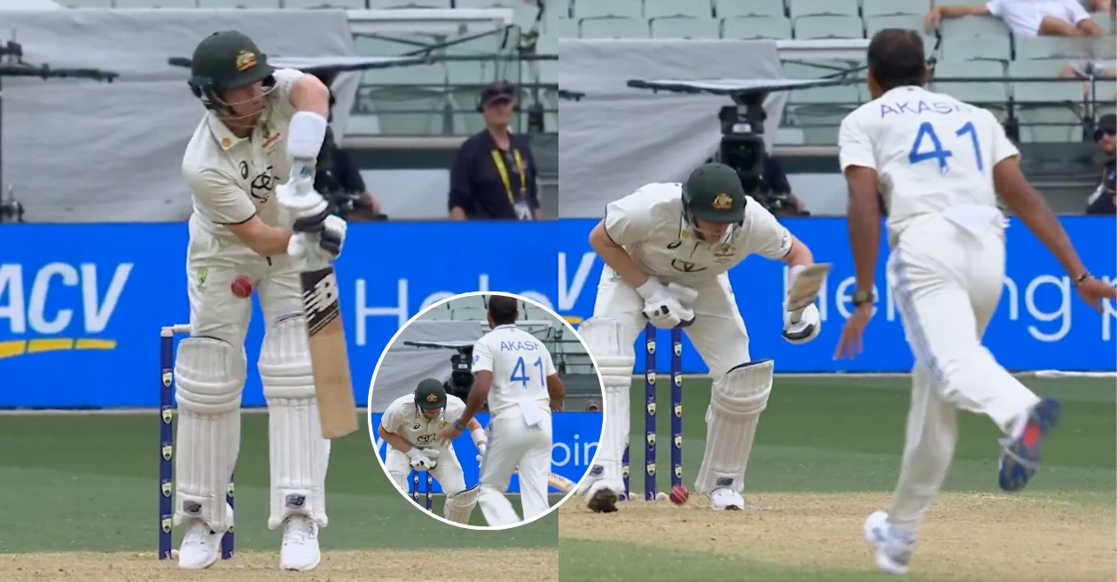 WATCH: Steve Smith gets hit in the groin area by Akash Deep; Australian star reacts comically