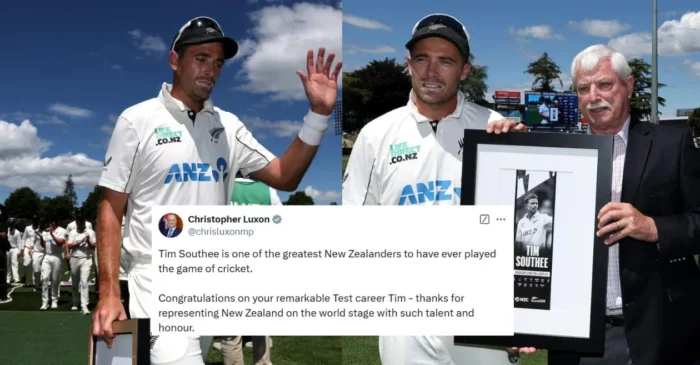 Fans celebrate as New Zealand seals win over England by 423 runs in Tim Southee’s farewell Test