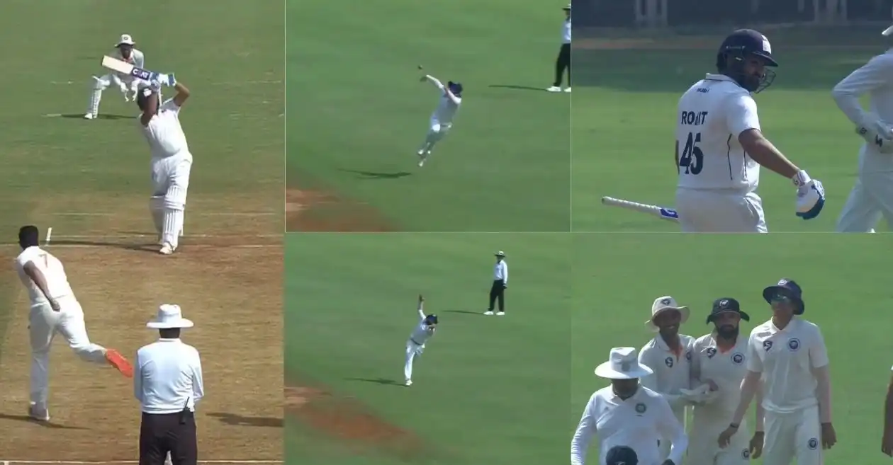 WATCH: Abid Mushtaq plucks a one-handed screamer to dismiss Rohit Sharma in Mumbai vs J&K Ranji Trophy clash