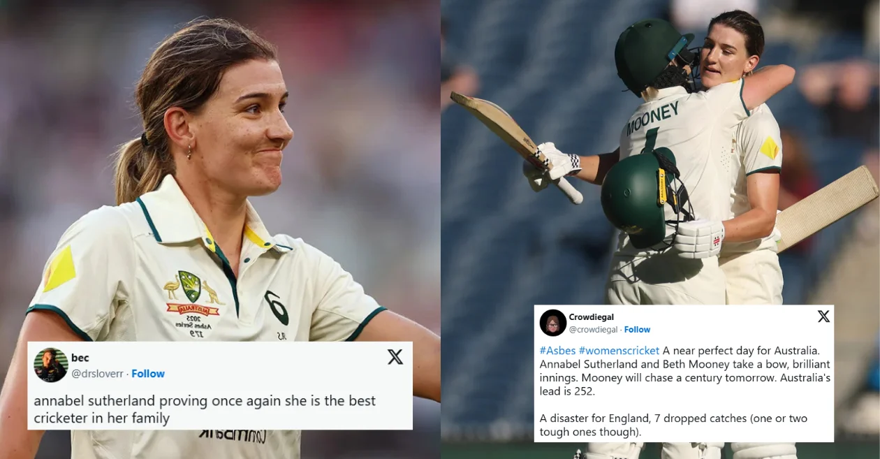 Twitter reactions: Annabel Sutherland and Beth Mooney’s exceptional knock propel Australia to a commanding lead against England on Day 2 of the Pink-Ball Test | Women’s Ashes 2025