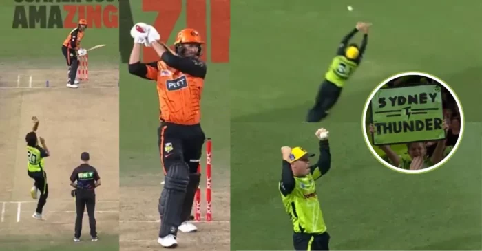 WATCH: David Warner takes a jaw-dropping catch to dismiss Ashton Agar in the BBL|14