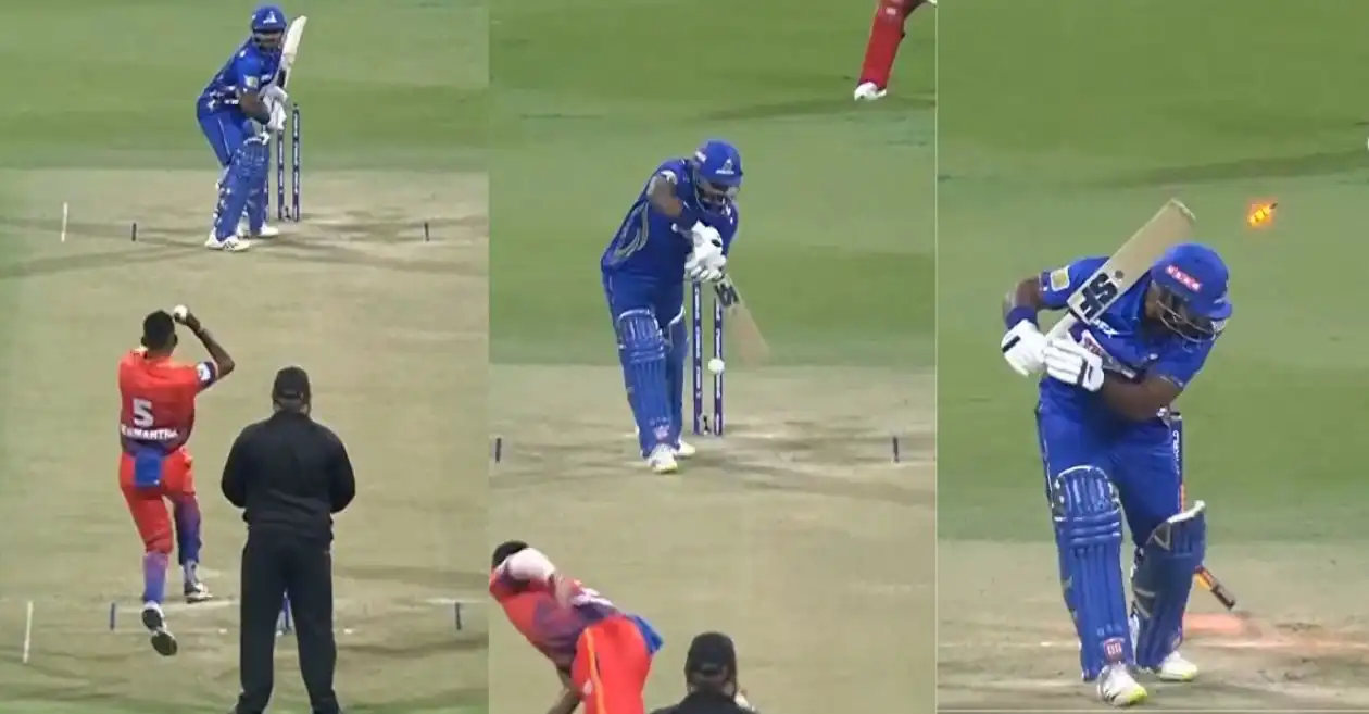 WATCH: Dushmantha Chameera cleans up Kusal Perera with a jaffa in ILT20 2025