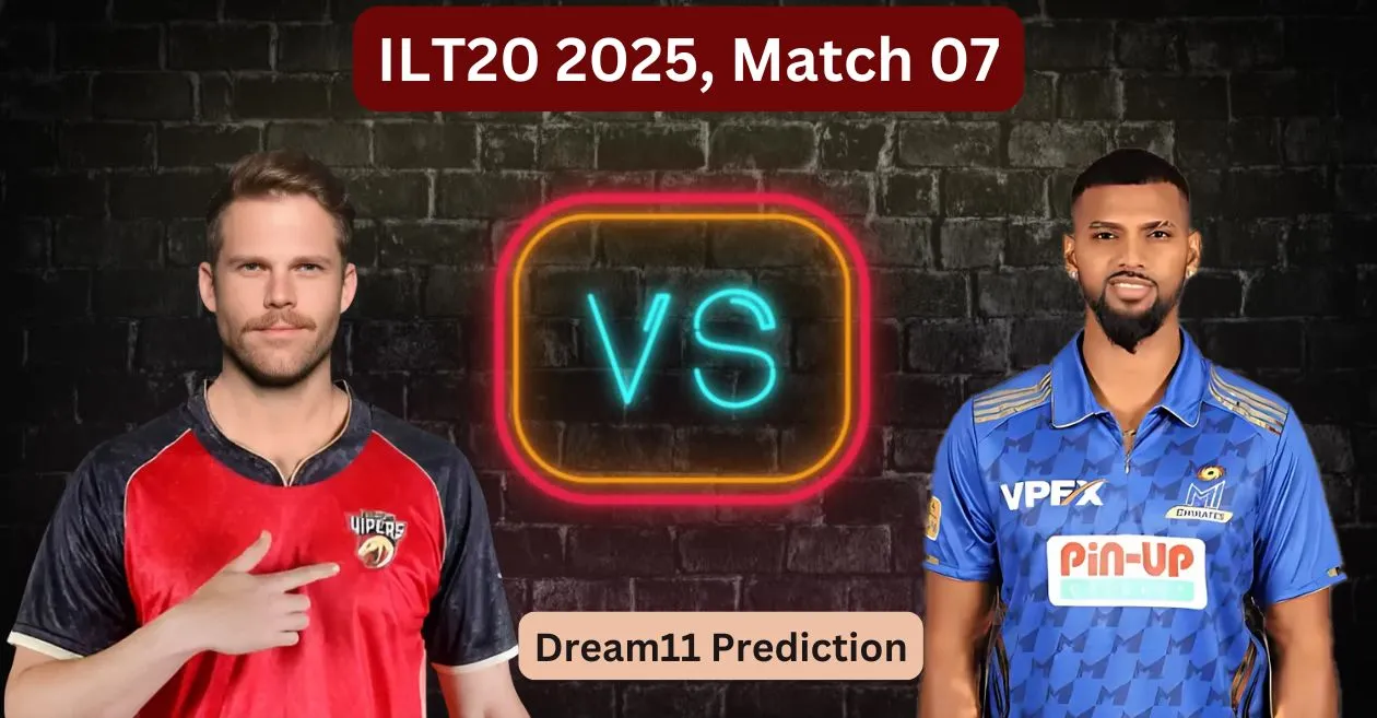 DV vs MIE, ILT20 2025: Match Prediction, Dream11 Team, Fantasy Cricket Tips & Pitch Report | Desert Vipers vs MI Emirates