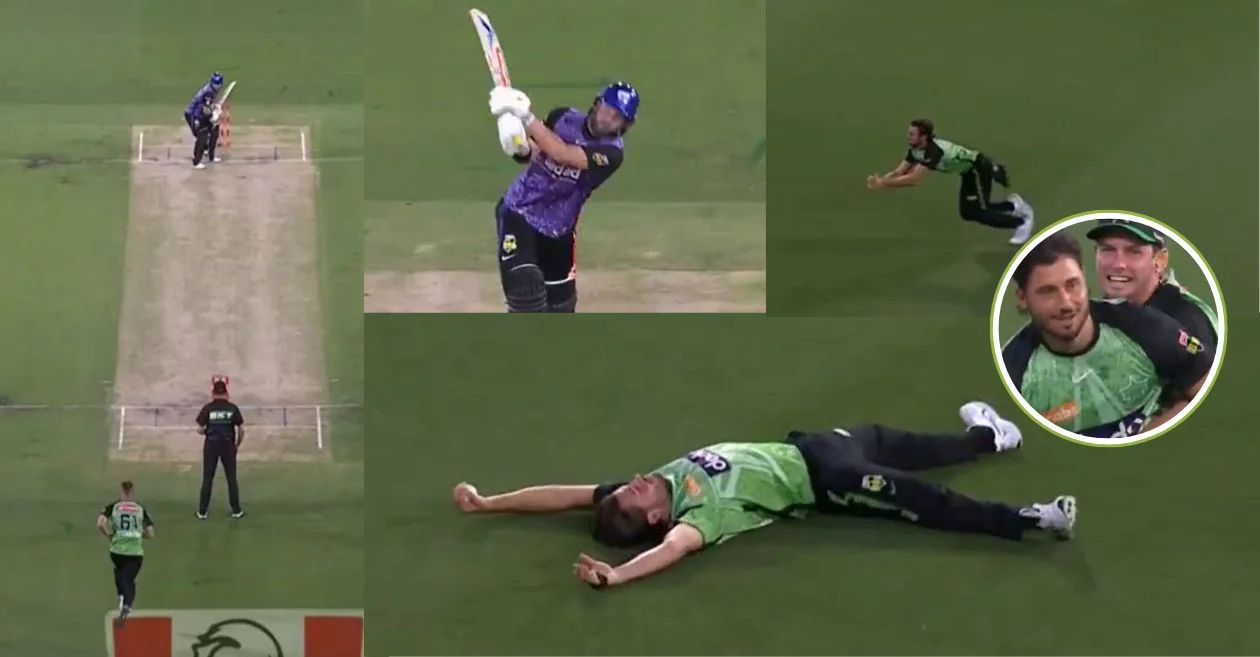 WATCH: Marcus Stoinis pulls off an extraordinary backward-running catch in the BBL 2024-25