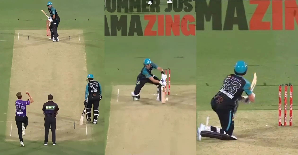 WATCH: Marnus Labuschagne hits a stunning scoop six off Riley Meredith in BBL|14