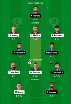 NZ vs SL Dream11 Team for today’s match