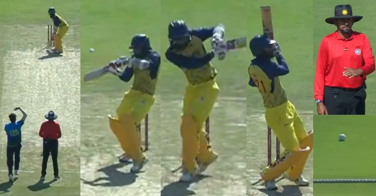 WATCH: Narayan Jagadeesan annihilates Aman Singh Shekhawat for 29 runs in a single over during Vijay Hazare Trophy 2024-25