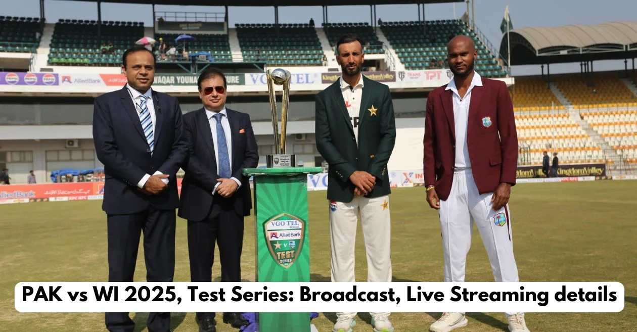 PAK vs WI 2025, Test Series: Broadcast, Live Streaming details – When and where to watch in India, Pakistan, UK, USA & other countries