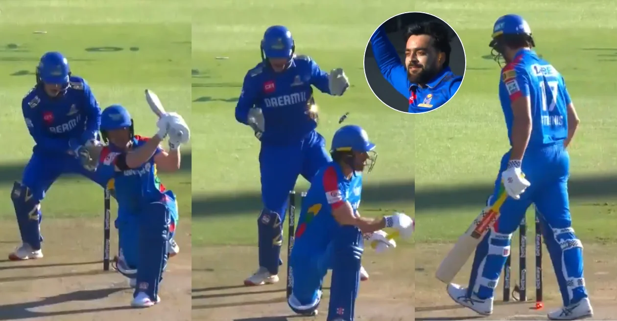 WATCH: Rashid Khan bowls back to back stunners to dismiss Matthew Breetzke and Marcus Stoinis in SA20 2025