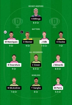 SIX vs THU Dream11 Team for today’s match