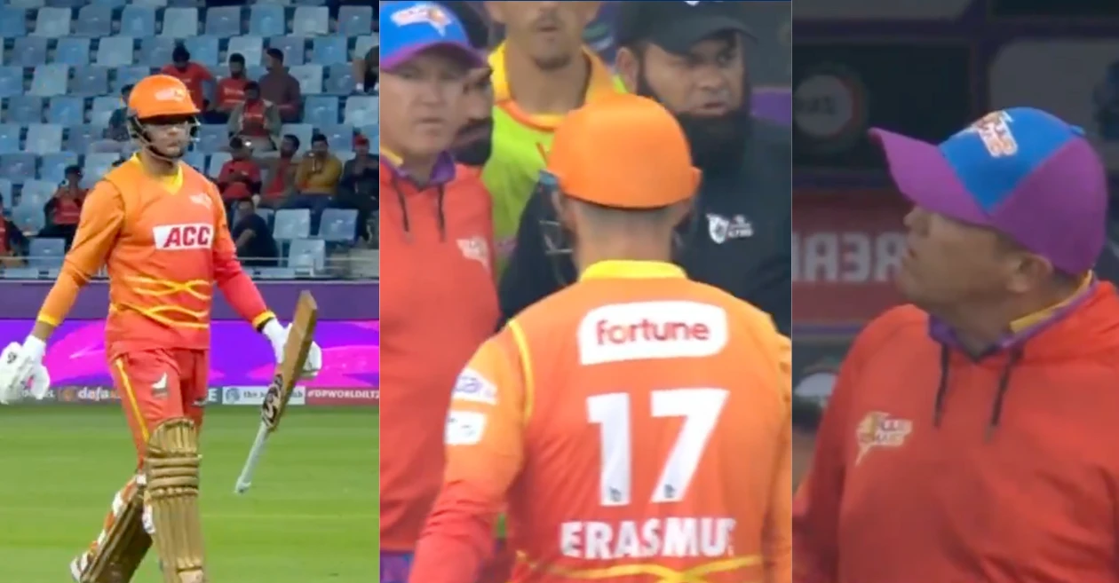 WATCH: Schoolboy error in ILT20 – Gerhard Erasmus sent back without facing a ball