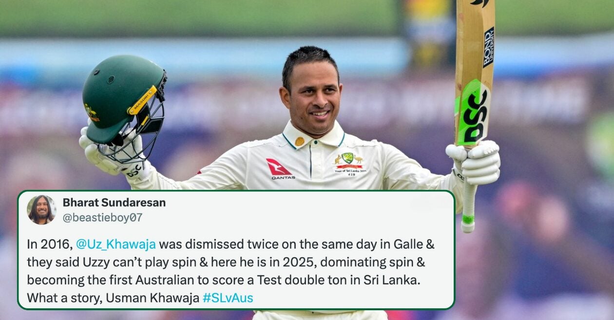 SL vs AUS 2025: Netizens go berserk as Usman Khawaja smashes double ton against Sri Lanka in 1st Test