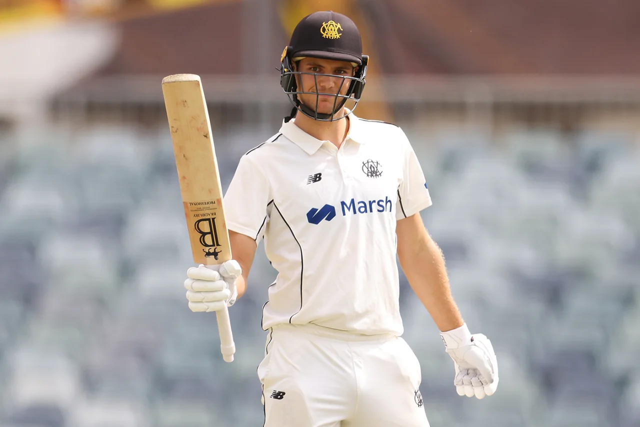 Aaron Hardie in Sheffield Shield 