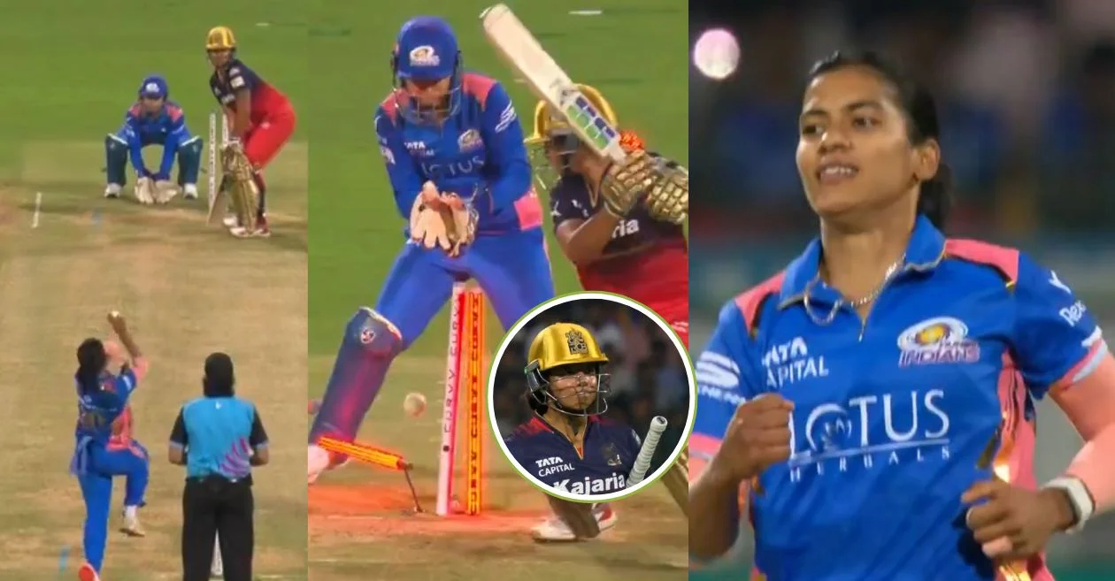 WATCH: Amanjot Kaur shatters Richa Ghosh’s off stump with an spectacular delivery in the WPL 2025