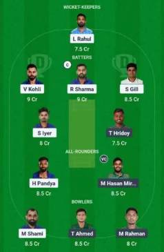 INd vs BAN Dream11 Team