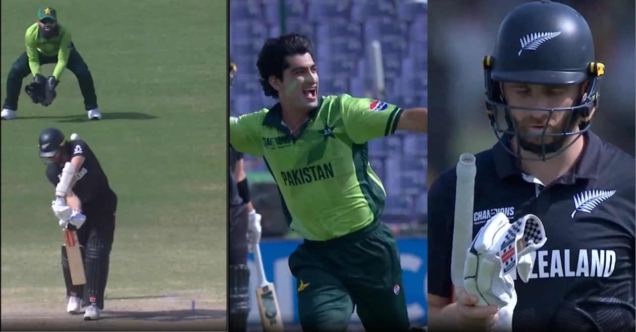 PAK vs NZ [WATCH]: Naseem Shah’s pumped up celebration after dismissing Kane Williamson in Champions Trophy 2025