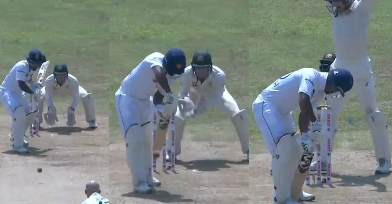 WATCH: Nathan Lyon cleans up Dimuth Karunaratne with a beauty on Day 1 of the 2nd Test – SL vs AUS