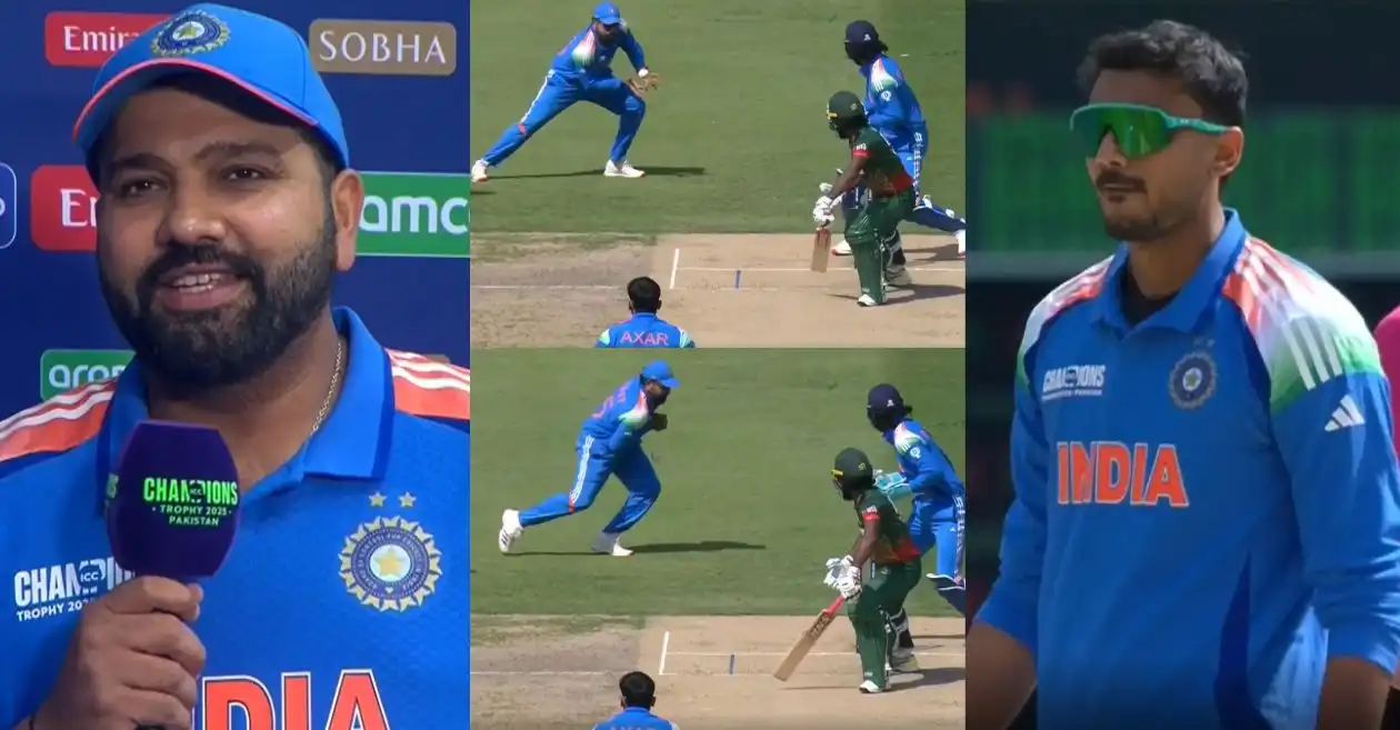 IND vs BAN: Rohit Sharma reacts to his dropped catch that denied Axar Patel a hat-trick in Champions Trophy 2025