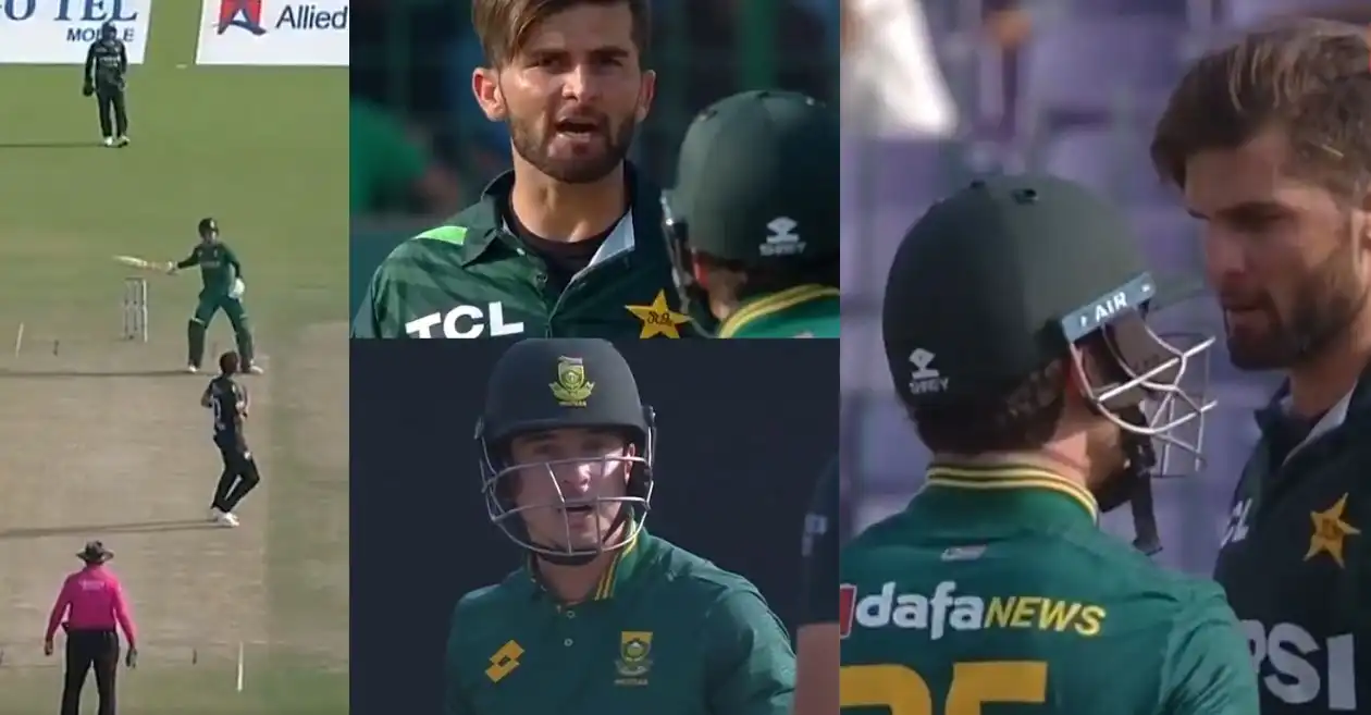 PAK vs SA [WATCH]: Shaheen Afridi engages in a heated exchange with Matthew Breetzke during 3rd ODI | Pakistan Tri-Series 2025