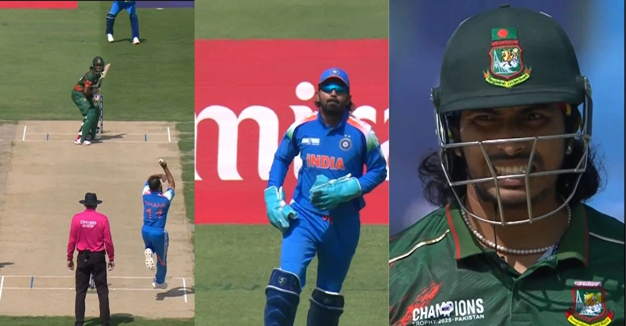 IND vs BAN [WATCH]: Mohammed Shami delivers a beauty to dismiss Soumya Sarkar on duck in Champions Trophy 2025