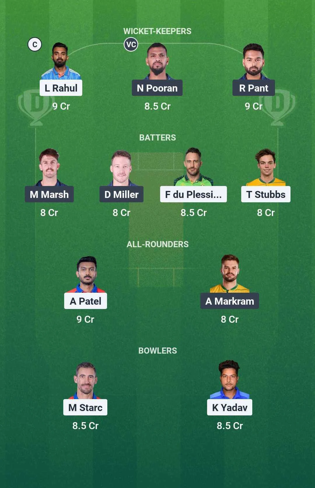 DC vs LSG Dream11 Team for today's match 