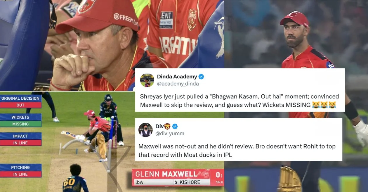 IPL 2025: Fans react sharply as Glenn Maxwell’s shocking brain-fade moment leads to golden duck during GT vs PBKS clash