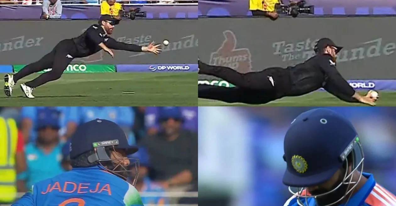 IND vs NZ [WATCH]: Kane Williamson’s stunning one-handed catch stuns India in the Champions Trophy 2025