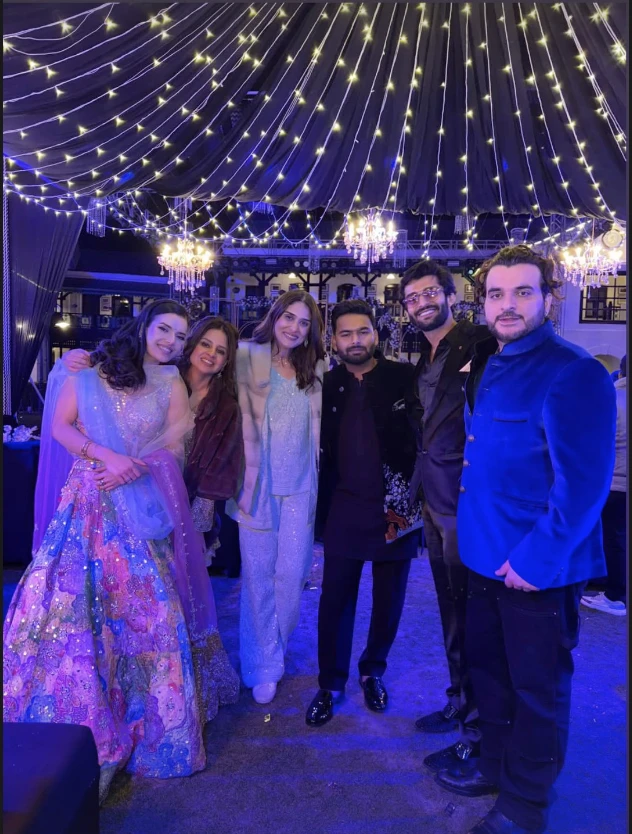 Rishabh Pant with a close friend in her sister's wedding