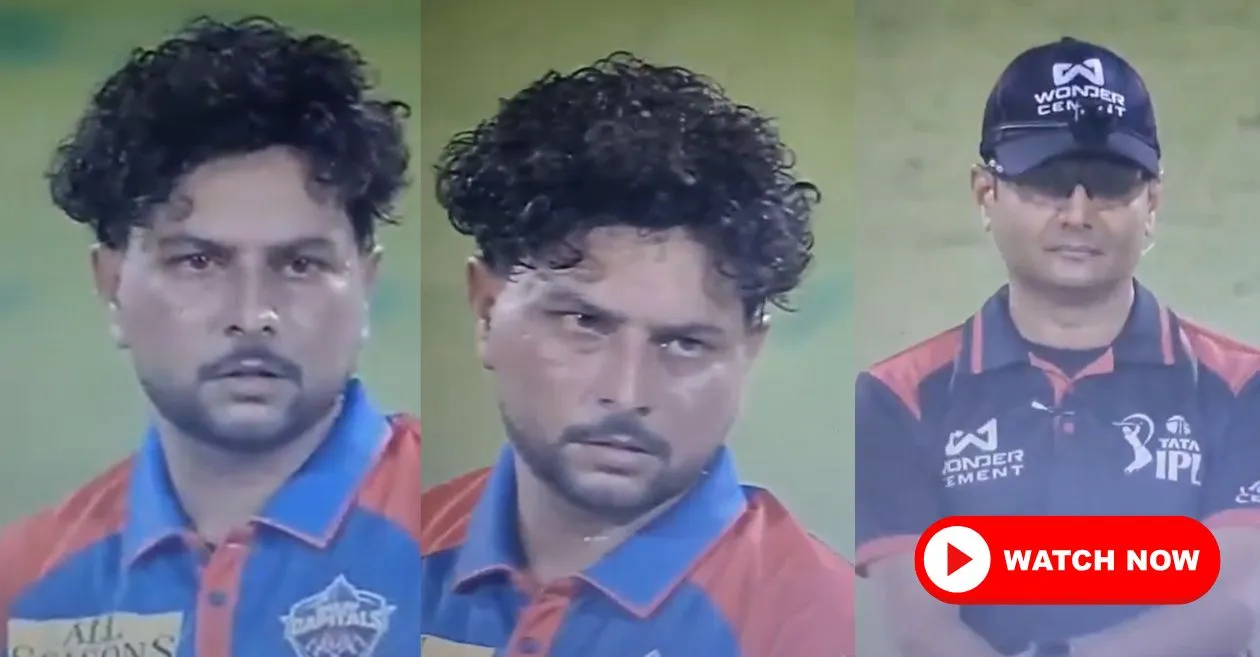 WATCH: Kuldeep Yadav’s fiery confrontation with the umpire during DC vs GT game in IPL 2025