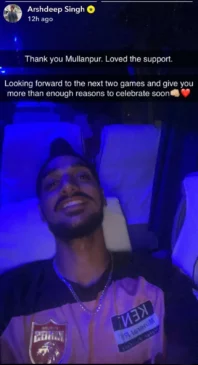 Arshdeep Singh Snap Story