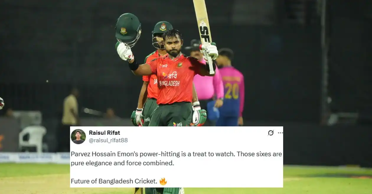 Fans erupt as Parvez Hossain Emon’s blazing ton powers Bangladesh to emphatic win over UAE in 1st T20I