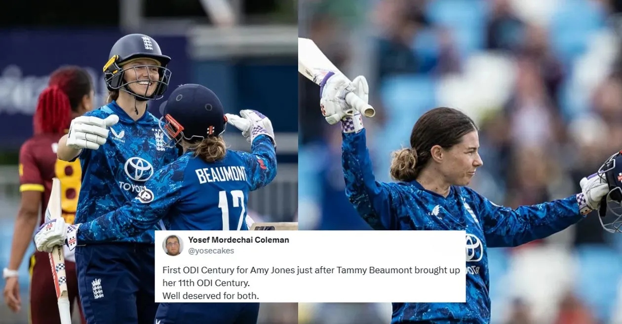 Fans erupt as England openers Tammy Beaumont and Amy Jones smash spectacular centuries against West Indies in 1st Women’s ODI