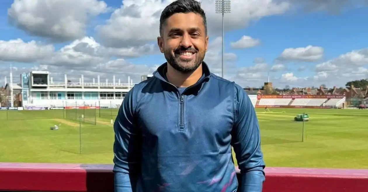 Karun Nair reacts after being named in India’s Test squad for the England tour