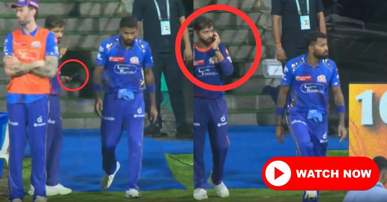 WATCH: Mumbai Indians staff member caught using phone during MI vs GT game in IPL 2025