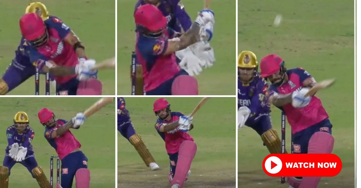 IPL 2025 [WATCH]: 6,6,6,6,6 – Riyan Parag demolishes Moeen Ali with explosive hitting during KKR vs RR match