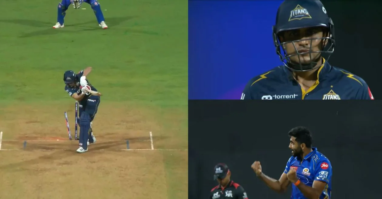 IPL 2025 [WATCH]: Jasprit Bumrah roars in celebration after shattering Shubman Gill’s off-stump during MI vs GT clash