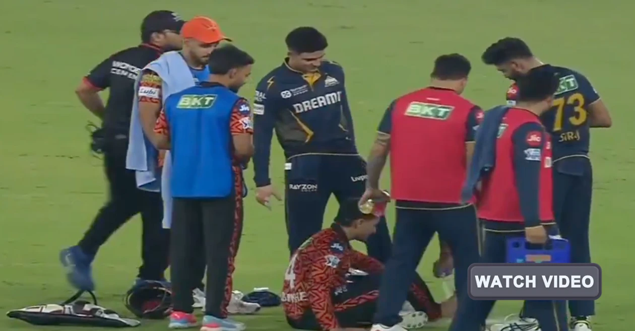 WATCH: Shubman Gill playfully kicks Abhishek Sharma following heated exchange with the umpires