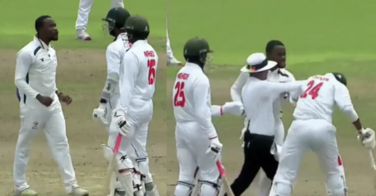 WATCH: Tempers flare as Bangladesh and South Africa cricketers get into physical altercation during 2nd emerging Test in Dhaka