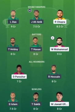 UAE vs BAN Dream11 Team 3rd T20I