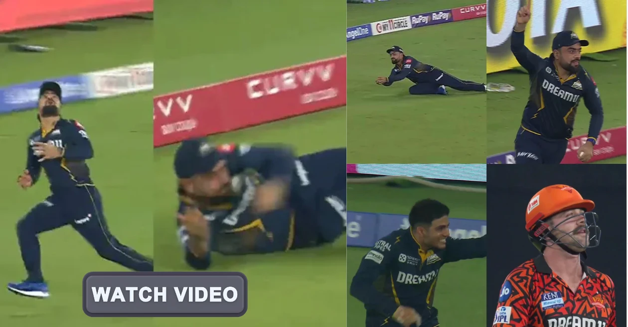 WATCH: Rashid Khan takes stunning running catch to dismiss Travis Head in GT vs SRH IPL 2025 match